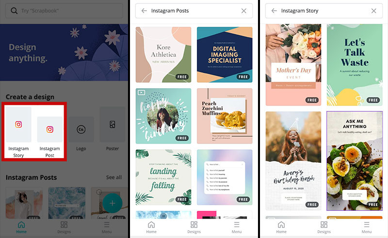 اپلیکیشن تولید محتوا در اینستاگرام - Canva