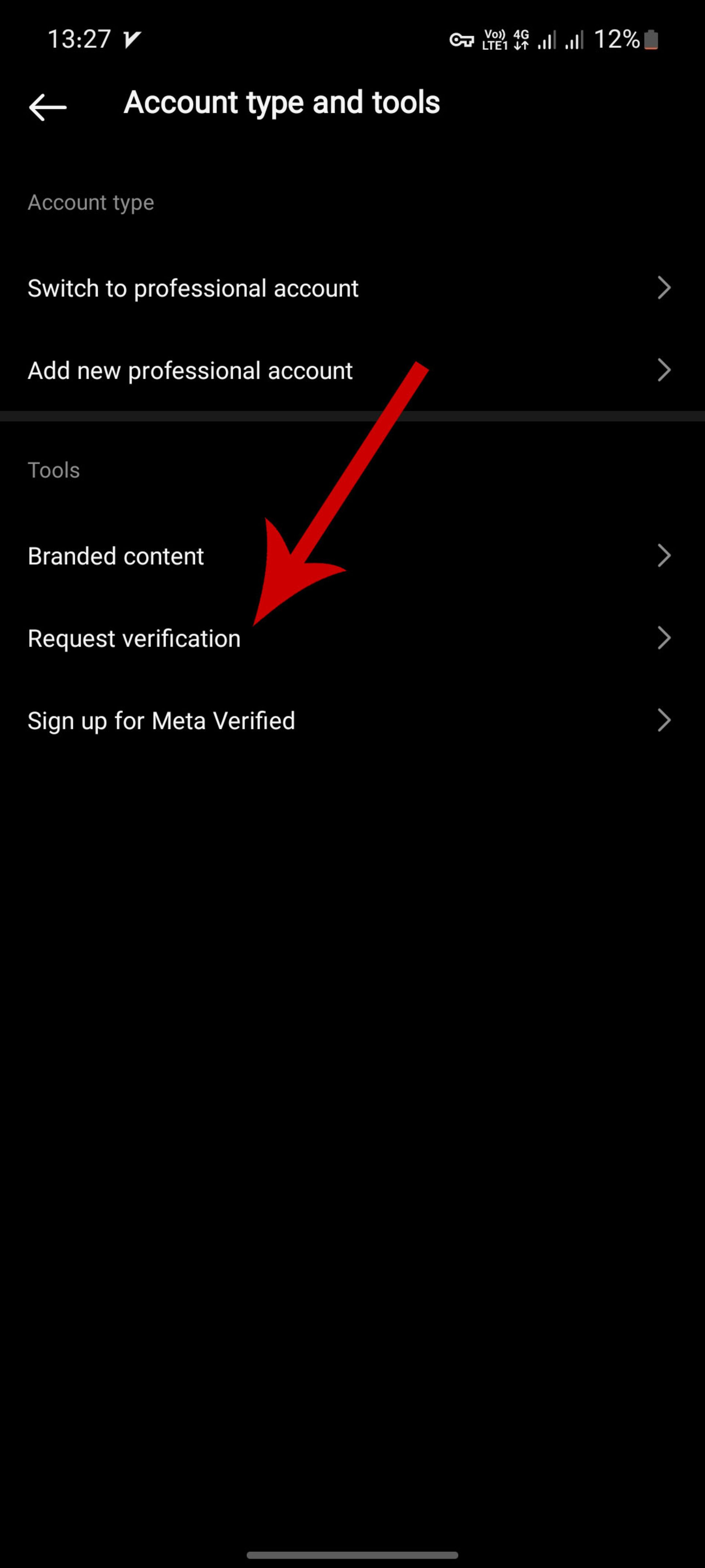 تنظیمات Account type and tools